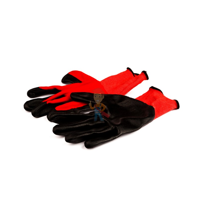 Перчатки нейлоновые, с нитриловым покрытием XL, черные - фото 2