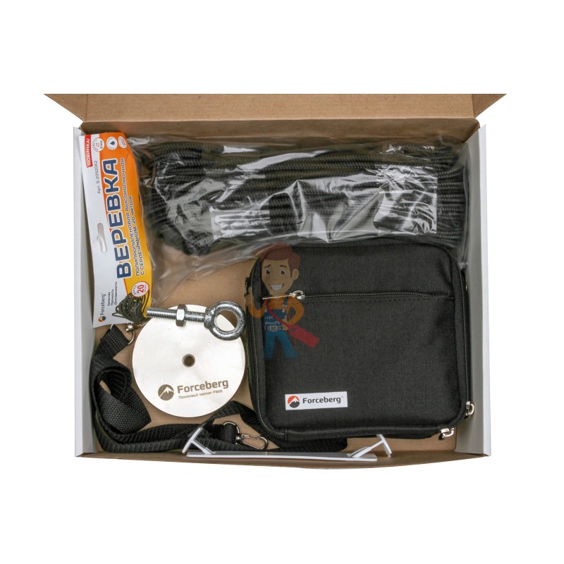 Мечта кладоискателя: поисковый магнит Forceberg F300 + веревка + сумка с экранированием - фото 5