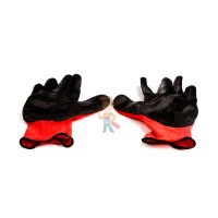Перчатки х/б с ПВХ покрытием XL, красные - Перчатки нейлоновые, с нитриловым покрытием XL, черные