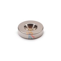 Магнитное крепление с отверстием А42 - Неодимовый магнит диск 20х5 мм с зенковкой 4.5/10 мм