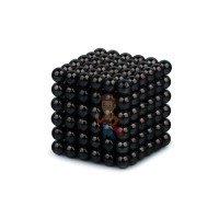 Forceberg Cube - Куб из магнитных шариков 10 мм, стальной, 125 элементов - Forceberg Cube - куб из магнитных шариков 6 мм, черный, 216 элементов